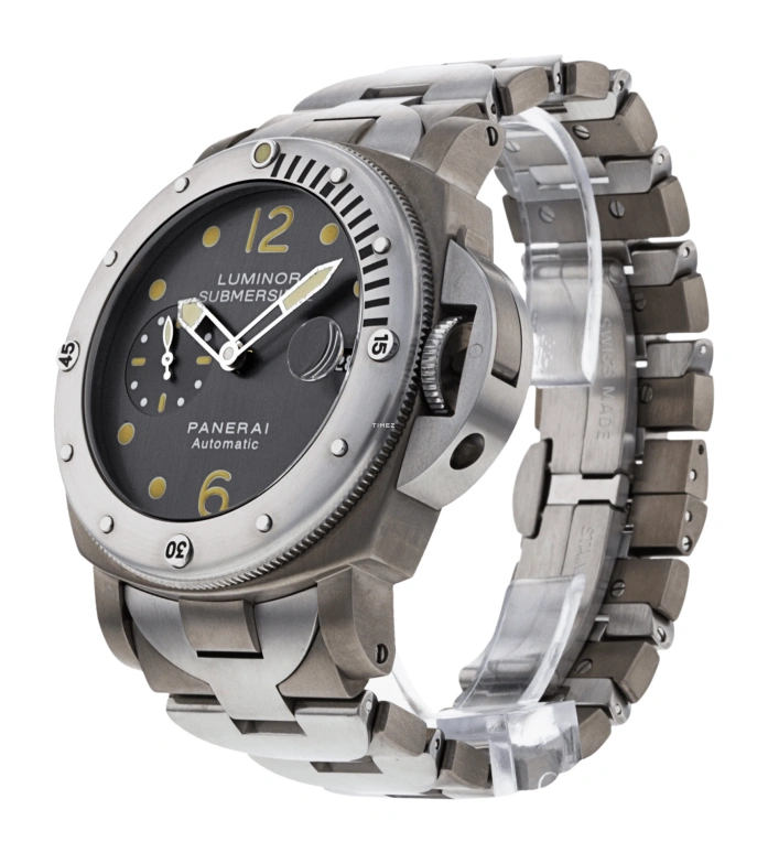 Panerai,Submersible 44mm,44mm,Titanium,Stainless Steel,Blue,Automatic,Day,42hours,PAM00106