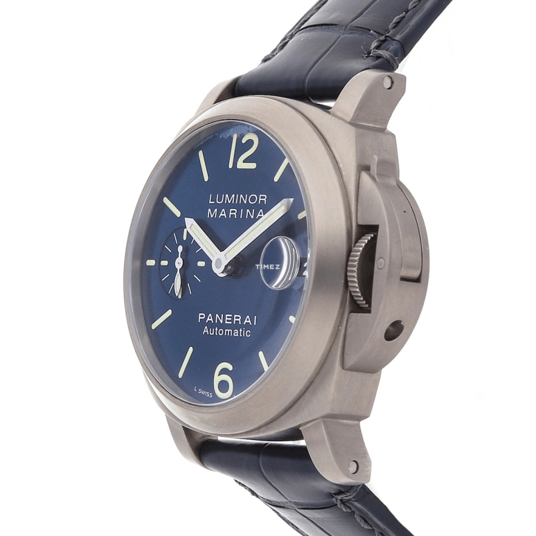 Panerai,Luminor 40mm,40mm,Titanium,Blue,Automatic,Day,42hours,PAM00282