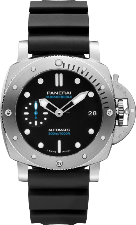 Panerai,Submersible 42mm,42mm,Stainless Steel,Black,Automatic,Day,72hours,PAM00973