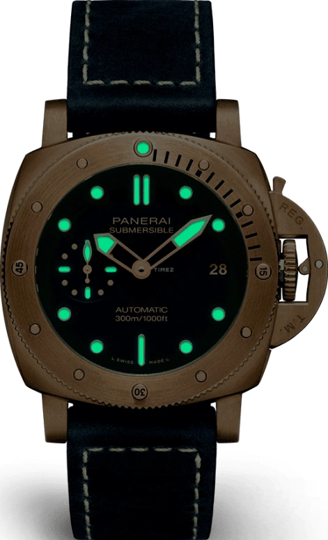 Panerai,Submersible 42mm,42mm,Titanium,Bronze,Blue,Automatic,Date,72hours,PAM01074