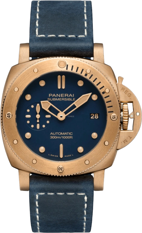 Panerai,Submersible 42mm,42mm,Titanium,Bronze,Blue,Automatic,Date,72hours,PAM01074