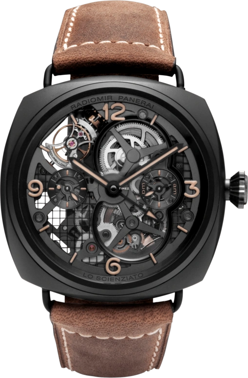 Panerai,Radiomir 48mm,48mm,Ceramic,Skeleton,Handwound,Power Reserve Indicator,Dule Time,Tourbillon,PAM00350