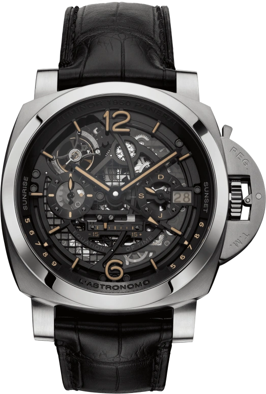 Panerai,Luminor 1950 50mm,50mm,Titanium,Skeleton,Handwound,Moonphase,Month,Day,Power Reserve Indicator,144hours,In-house Caliber,PAM00920