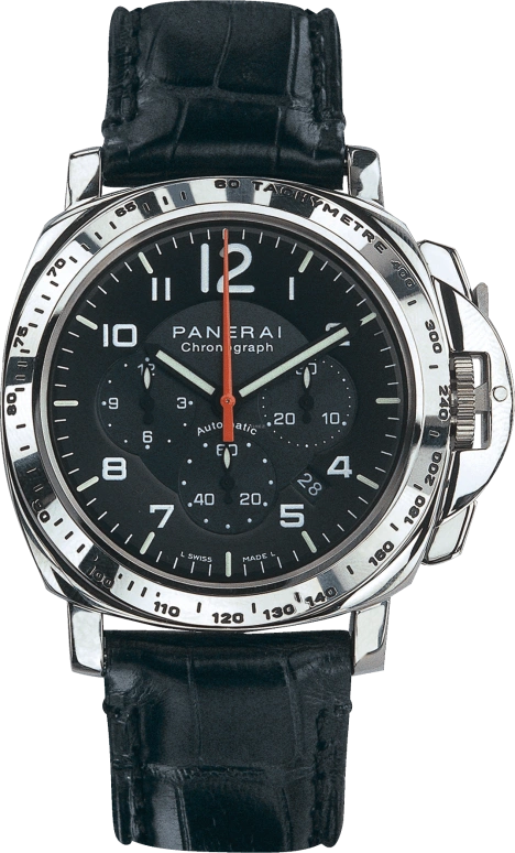 Panerai,Luminor 40mm,40mm,White Gold,Black,Automatic,Chronograph,Date,PAM00105