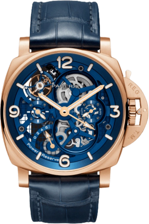 Panerai,Luminor 1950 47mm,47mm,Goldtech,Skeleton,Handwound,Power Reserve Indicator,Tourbillon Escapement,PAM01060