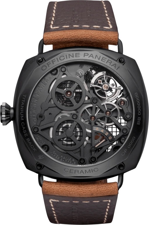 Panerai,Radiomir 48mm,48mm,Ceramic,Skeleton,Handwound,Power Reserve Indicator,Dule Time,Tourbillon,144hours,In-house Caliber,PAM00348