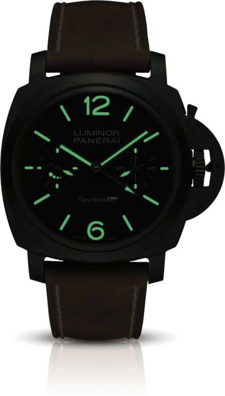 Panerai,Luminor 1950 48mm,48mm,Ceramic,Black,Handwound,Power Reserve Indicator,Tourbillon Escapement,PAM00396