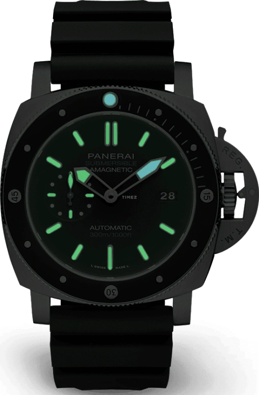 Panerai,Submersible 47mm,47mm,Titanium,Ceramic,Black,Automatic,Day,72hours,PAM01389