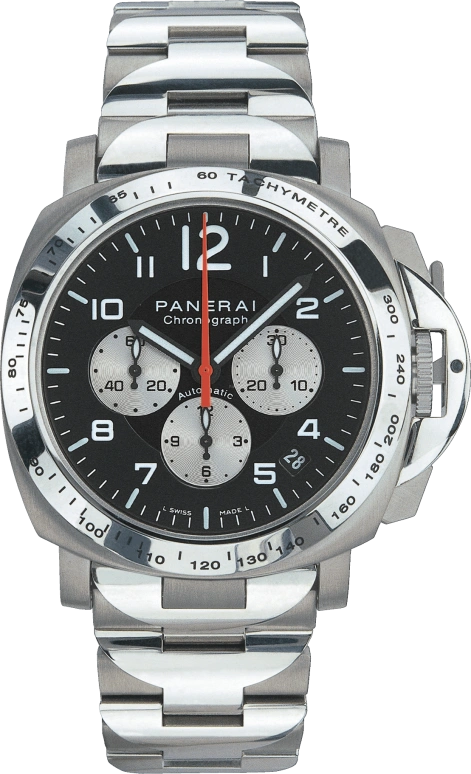 Panerai,Luminor 40mm,40mm,Titanium,Stainless Steel,Black,Automatic,Chronograph,Day,Column Wheel,PAM00108