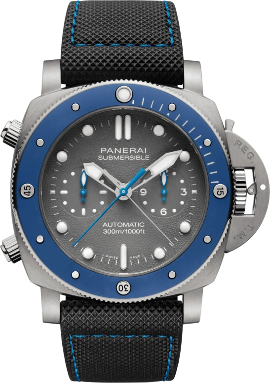 Panerai,Submersible 47mm,47mm,Titanium,Ceramic,Grey,Automatic,Chronograph,Date,Flyback,Column Wheel,72hours,In-house Caliber,PAM00982