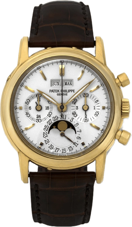 Patek Philippe,Grand Complications 36mm,36mm,Yellow Gold,White,Handwound,Chronograph,Moonphase,Perpetual Calendar,Leap Year,60hours,In-house Caliber,3970J LUMINOUS