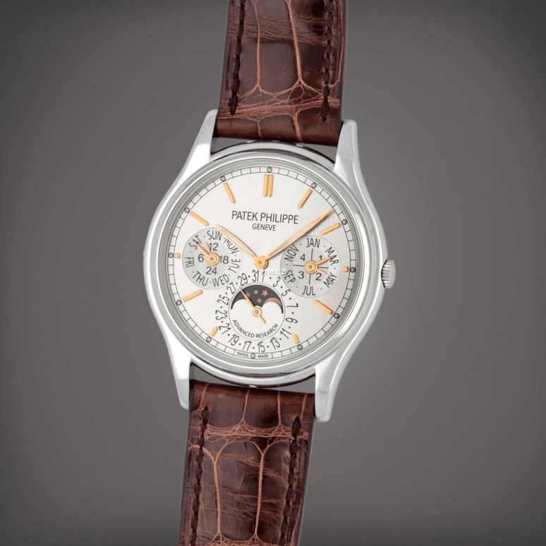 Patek Philippe,Complications 37.20mm,37.20mm,Platinum,Silver,Automatic,Moonphase,Perpetual Calendar,Annual Calendar,Month,48hours,In-house Caliber,5550P,5550P-001