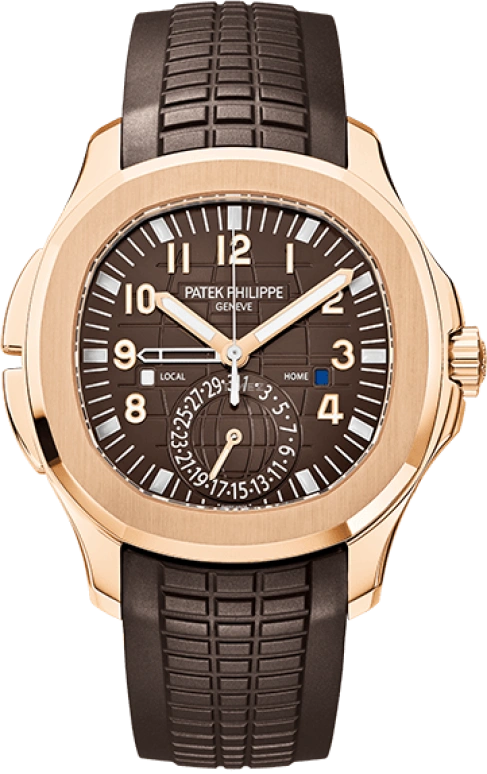 Patek Philippe,Aquanaut 40.80mm,40.80mm,Rose Gold,Brown,Automatic,Day,Dule Time,5164R,5164R-001