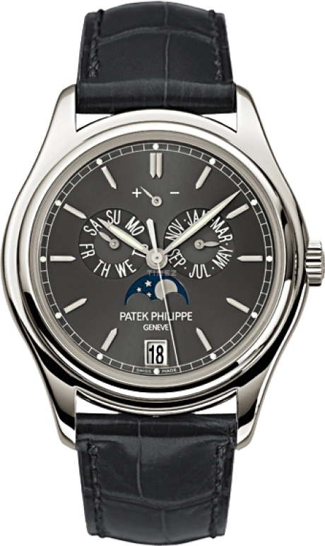 Patek Philippe,Complications 39mm,39mm,Platinum,Grey,Automatic,Moonphase,Annual Calendar,Month,Date,45hours,In-house Caliber,5146P,5146P-001