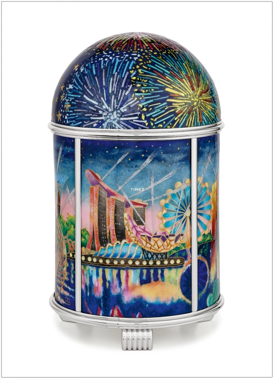 百达翡丽,圆顶时钟 ,蓝色,机电式,自制机芯,多彩,蓝色,珐琅,20145M,20145M-001