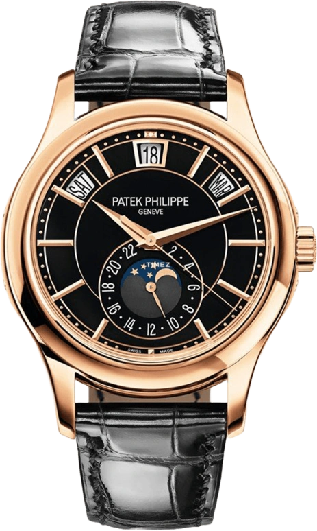 Patek Philippe,Complications 40.20mm,40.20mm,Rose Gold,Black,Automatic,Moonphase,Annual Calendar,Month,Date,45hours,In-house Caliber,5205R,5205R-010