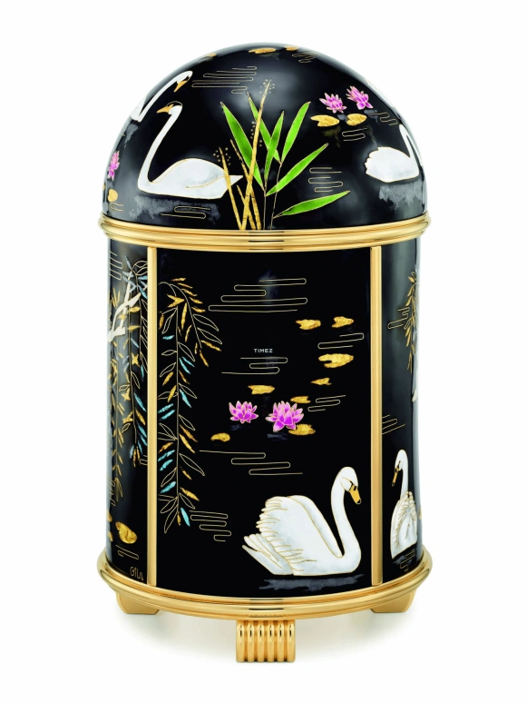 百达翡丽,圆顶时钟 ,黑色,黄金色,机电式,自制机芯,圆形,黑色,多彩,20097M,20097M-001