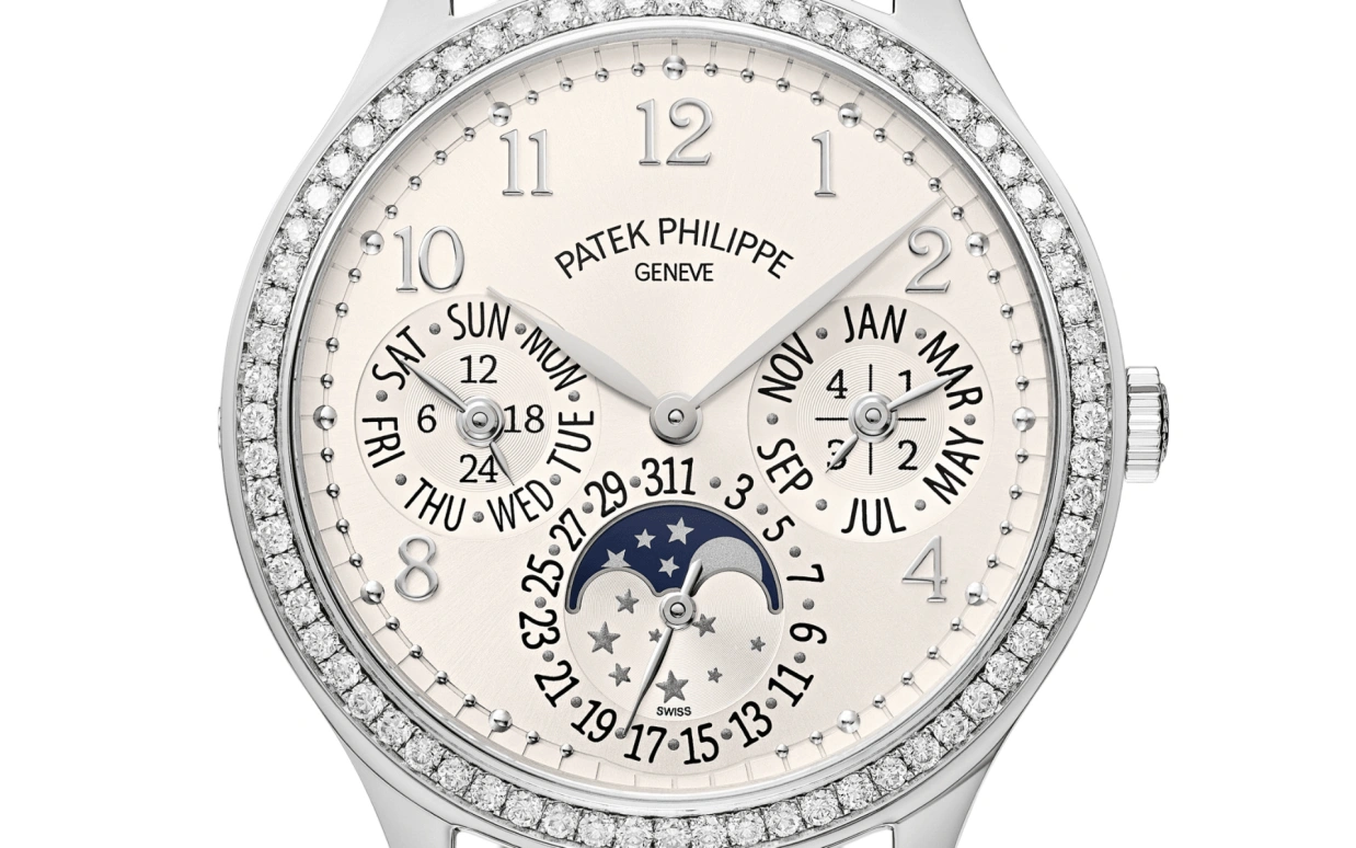 Patek Philippe,Grand Complications 35.10mm,35.10mm,White Gold,Silver,Automatic,Moonphase,Perpetual Calendar,Leap Year,Month,48hours,In-house Caliber,7140G,7140G-001