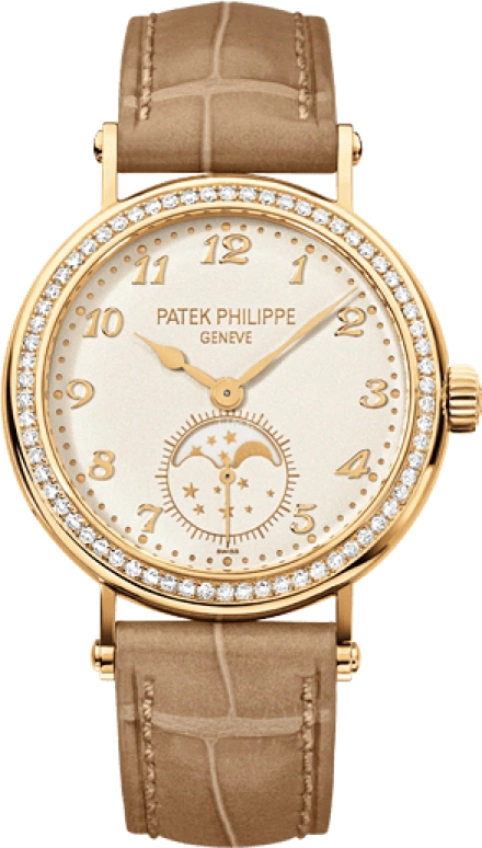 Patek Philippe,Complications 33mm,33mm,Yellow Gold,Beige,Handwound,Moonphase,44hours,7121J,7121J-001