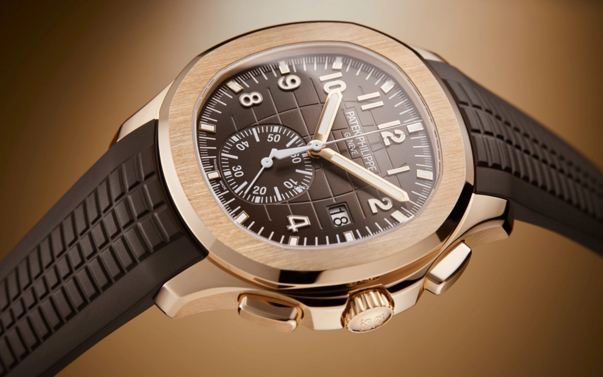 Patek Philippe,Aquanaut 42.20mm,42.20mm,Rose Gold,Brown,Automatic,Chronograph,Flyback,5968R,5968R-001