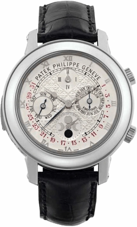 Patek Philippe,Grand Complications 42.80mm,42.80mm,Platinum,Silver,Handwound,Moonphase,Perpetual Calendar,Leap Year,Date,48hours,In-house Caliber,5002P,5002P-001