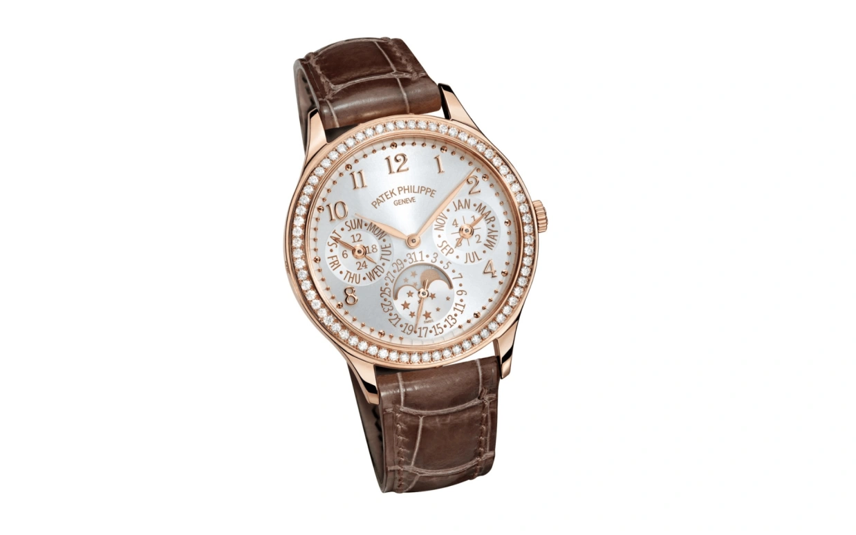 Patek Philippe,Grand Complications 35.10mm,35.10mm,Rose Gold,White,Automatic,Moonphase,Perpetual Calendar,Leap Year,Month,48hours,In-house Caliber,7140R,7140R-001