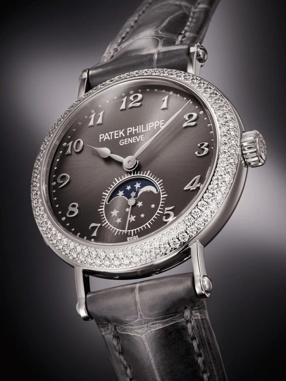 百达翡丽,复杂功能时计 33毫米,33毫米,白金,灰色,手动上弦,月相,39～44小时,7121,7121/200G-010