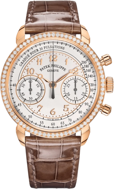 Patek Philippe,Complications 38mm,38mm,Rose Gold,Silver,Handwound,Chronograph,Column Wheel,7150,7150/250R-001