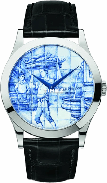 百达翡丽,Calatrava 38.60毫米,38.60毫米,白金,蓝色,自动上弦,48小时,自制机芯,5089G,5089G-061