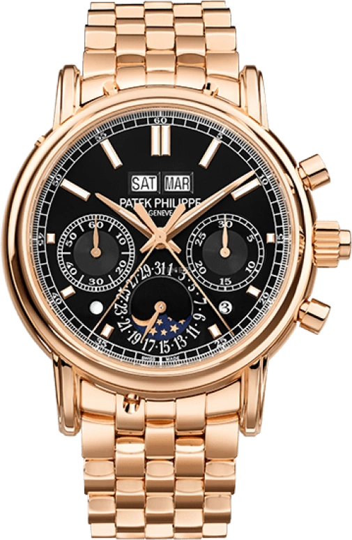 Patek Philippe,Grand Complications 40.20mm,40.20mm,Rose Gold,Black,Handwound,Chronograph,Moonphase,Perpetual Calendar,Leap Year,65hours,In-house Caliber,5204,5204/1R-001