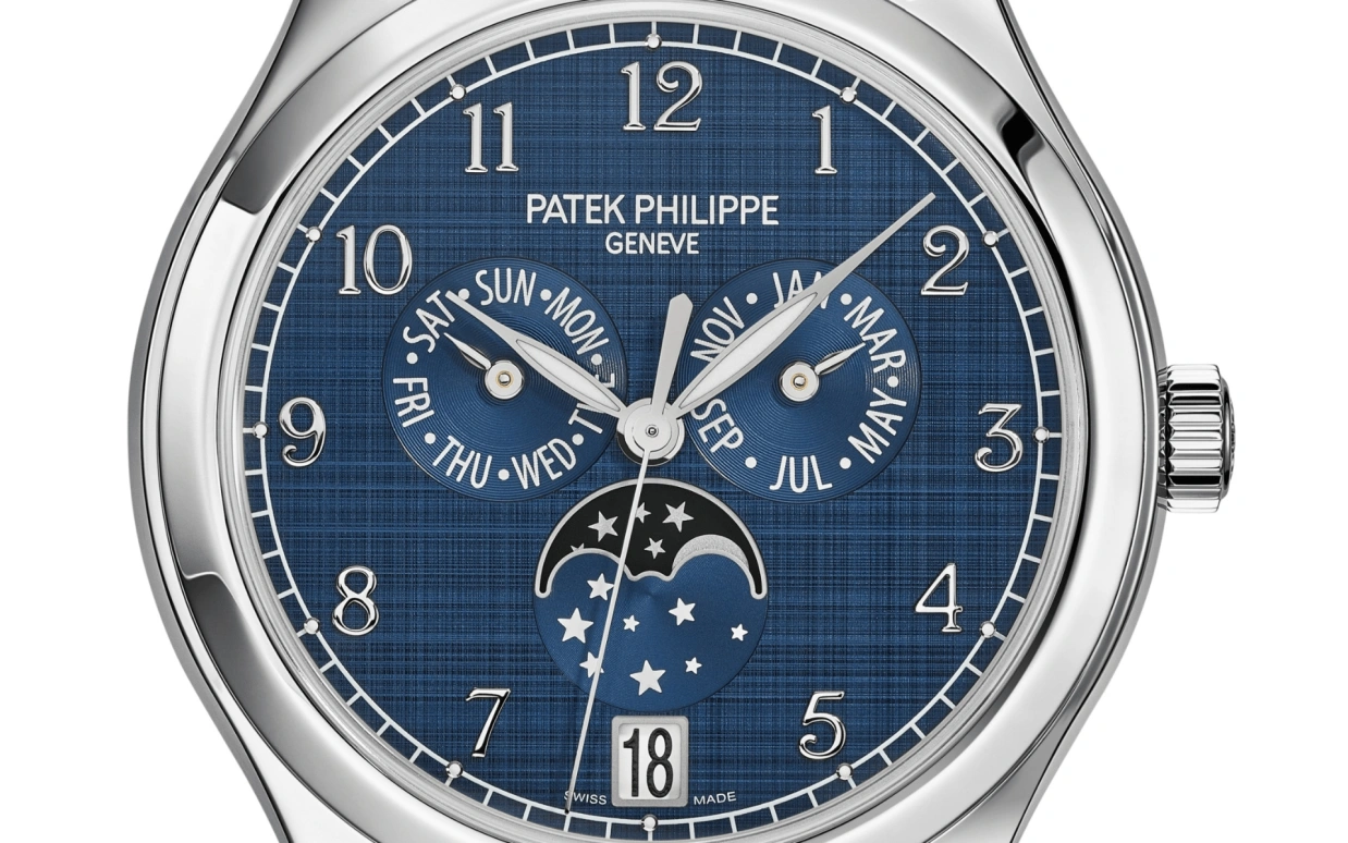 Patek Philippe,Complications 38mm,38mm,Stainless Steel,Blue,Automatic,Moonphase,Annual Calendar,Month,Date,45hours,In-house Caliber,4947,4947/1A-001