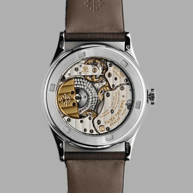 百达翡丽,Calatrava 37毫米,37毫米,铂金,多色,棕色,自动上弦,48小时,自制机芯,5077,5077/100P-013