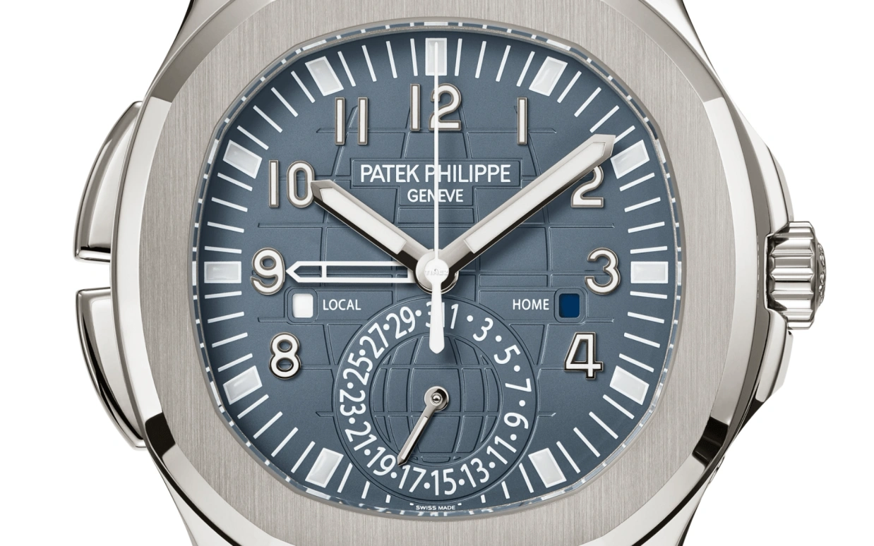 Patek Philippe,Aquanaut 40.80mm,40.80mm,White Gold,Blue,Grey,Automatic,Day,Dule Time,5164G,5164G-001