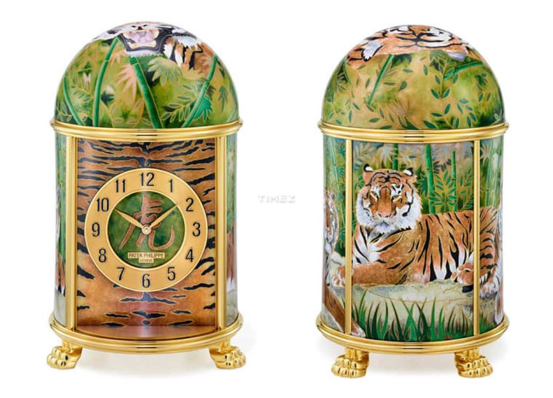 Patek Philippe,Dome Clocks ,Green,Gold,Electromechanical,In-house Caliber,Green,Colorful,Enamel,20090M,20090M-001