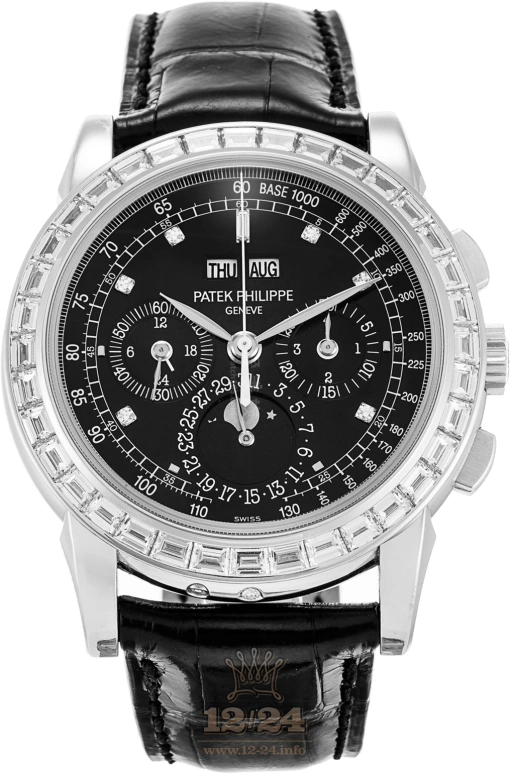 Patek Philippe,Grand Complications 40mm,40mm,Platinum,Black,Handwound,Chronograph,Moonphase,Perpetual Calendar,Leap Year,60hours,In-house Caliber,5971P,5971P-001