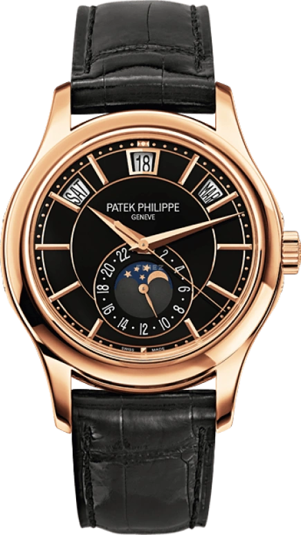 Patek Philippe,Complications 40.20mm,40.20mm,Rose Gold,Black,Automatic,Moonphase,Annual Calendar,Month,Date,45hours,In-house Caliber,5205R,5205R-010