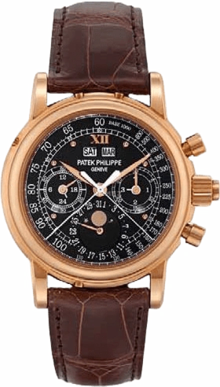 Patek Philippe,Grand Complications 36.70mm,36.70mm,Red Gold,Black,Handwound,Chronograph,Moonphase,Perpetual Calendar,Leap Year,60hours,In-house Caliber,5004R BLACK