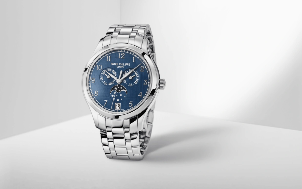 Patek Philippe,Complications 38mm,38mm,Stainless Steel,Blue,Automatic,Moonphase,Annual Calendar,Month,Date,45hours,In-house Caliber,4947,4947/1A-001