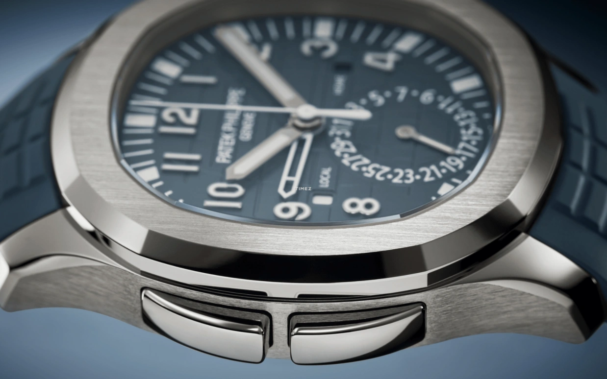 Patek Philippe,Aquanaut 40.80mm,40.80mm,White Gold,Blue,Grey,Automatic,Day,Dule Time,5164G,5164G-001