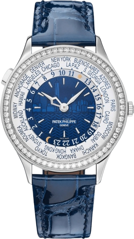 Patek Philippe,Complications 36mm,36mm,White Gold,Blue,Automatic,World Time,48hours,7130G,7130G-015