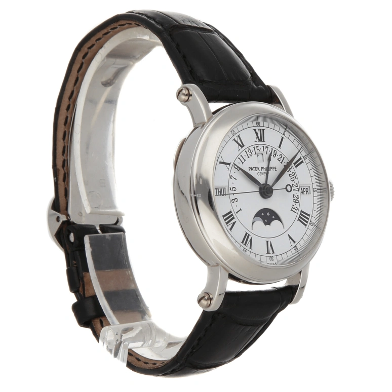 Patek Philippe,Complications 36mm,36mm,Stainless Steel,White,Automatic,Moonphase,Perpetual Calendar,Leap Year,Month,48hours,In-house Caliber,5059P,5059P-001