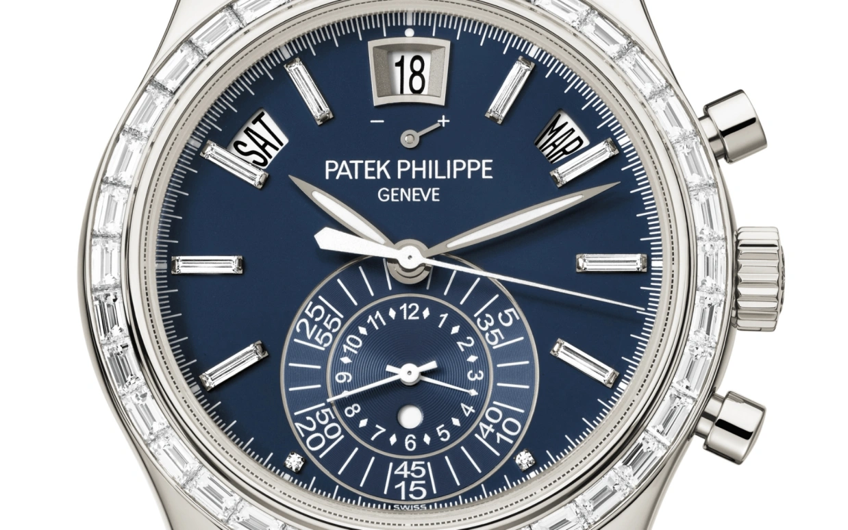 Patek Philippe,Complications 40.50mm,40.50mm,Platinum,Blue,Automatic,Chronograph,Annual Calendar,Month,Date,55hours,In-house Caliber,Antonio Rüdiger,5961P,5961P-001