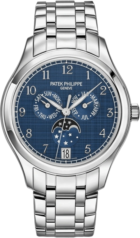 Patek Philippe,Complications 38mm,38mm,Stainless Steel,Blue,Automatic,Moonphase,Annual Calendar,Month,Date,45hours,In-house Caliber,4947,4947/1A-001