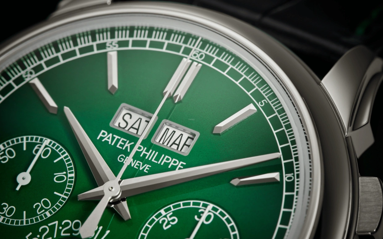 Patek Philippe,Grand Complications 41mm,41mm,Platinum,Green,Handwound,Chronograph,Moonphase,Perpetual Calendar,Leap Year,65hours,In-house Caliber,Antonio Rüdiger,Lionel Messi,Jayson Tatum,Leo Messi,Taco Jay,GOAT,5270P,5270P-014