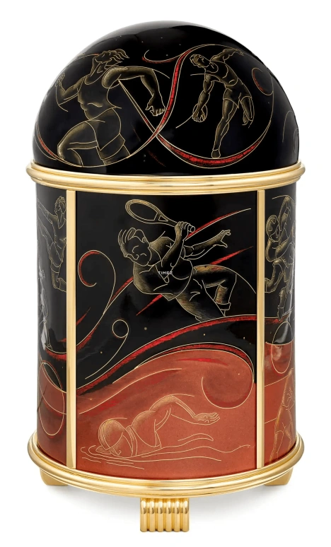 百达翡丽,圆顶时钟 ,黄金,黑色,红色,机电式,自制机芯,20176M,20176M-001