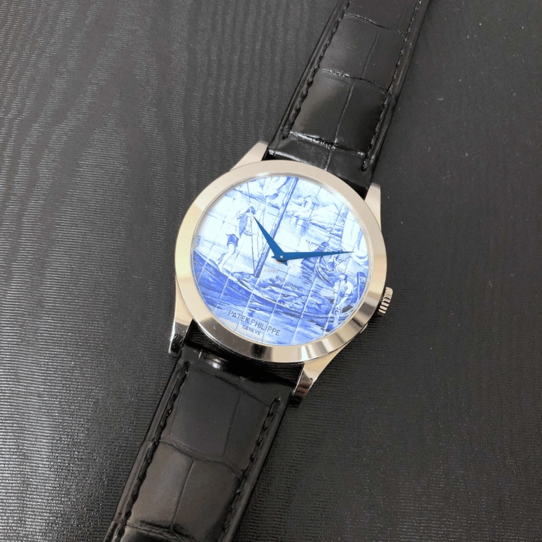 百达翡丽,Calatrava 38.60毫米,38.60毫米,白金,蓝色,自动上弦,48小时,自制机芯,5089G,5089G-062