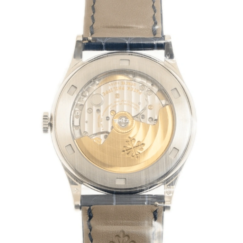 Patek Philippe,Calatrava 38mm,38mm,Platinum,Blue,Automatic,Day,45hours,5298P,5298P-014