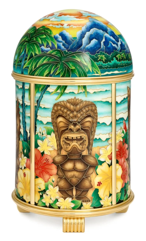 百达翡丽,圆顶时钟 ,黄金,棕色,多色,机电式,自制机芯,珐琅,20165M,20165M-001