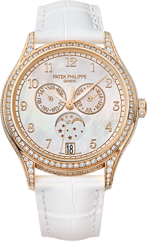 Patek Philippe,Complications 38mm,38mm,White Gold,White,Automatic,Moonphase,Annual Calendar,Month,Date,45hours,In-house Caliber,4948R,4948R-001