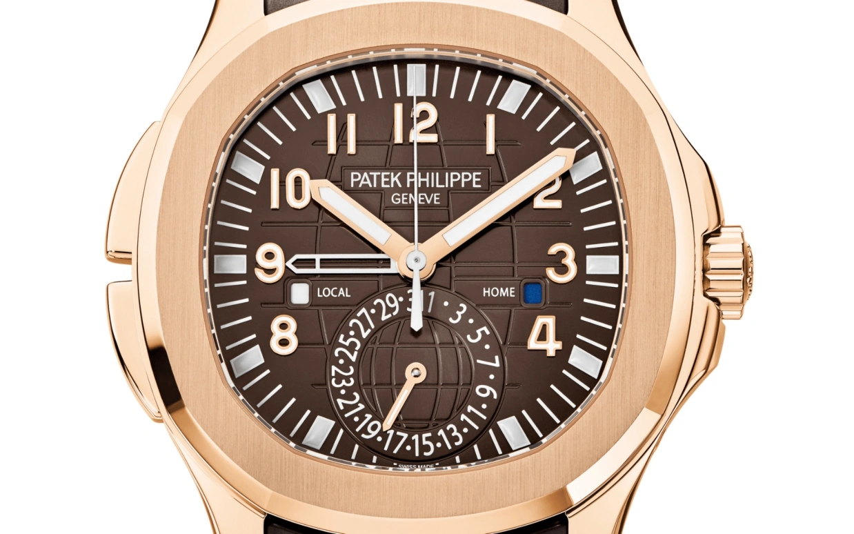 Patek Philippe,Aquanaut 40.80mm,40.80mm,Rose Gold,Brown,Automatic,Day,Dule Time,5164R,5164R-001